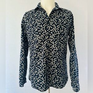 Oliver Spencer Floral Print Cotton Button Down Shirt